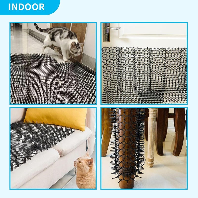 HakyPaky 16 x 8 Inch Cat Scat Mat with Spikes, Scat Mat for Cats Cat Deterrent Mat Digging Stopper Repellent Spike Mat 12 Pack - Image 5